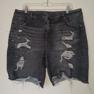 NOBO Black Distressed Chino Jean Shorts Size 21